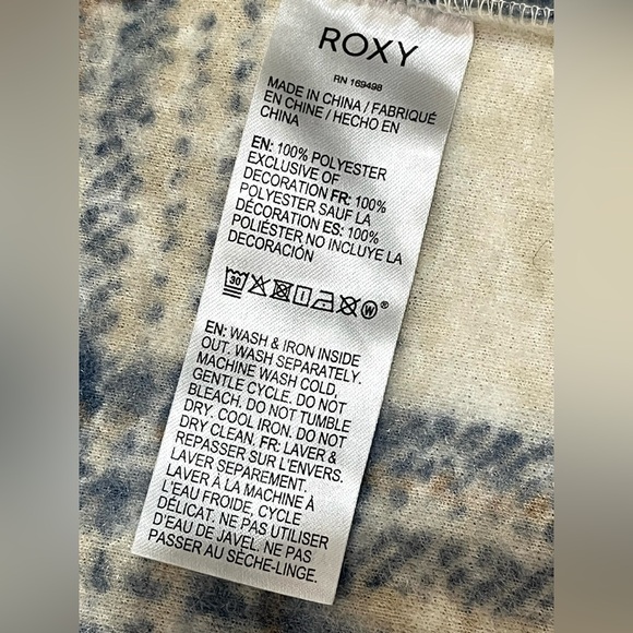 Roxy Originals Blue and Cream Plaid Button Up  Jacket w Sherpa Collar - Picture 7 of 16